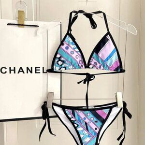 Emilio Pucci Multicolor Bikini Set